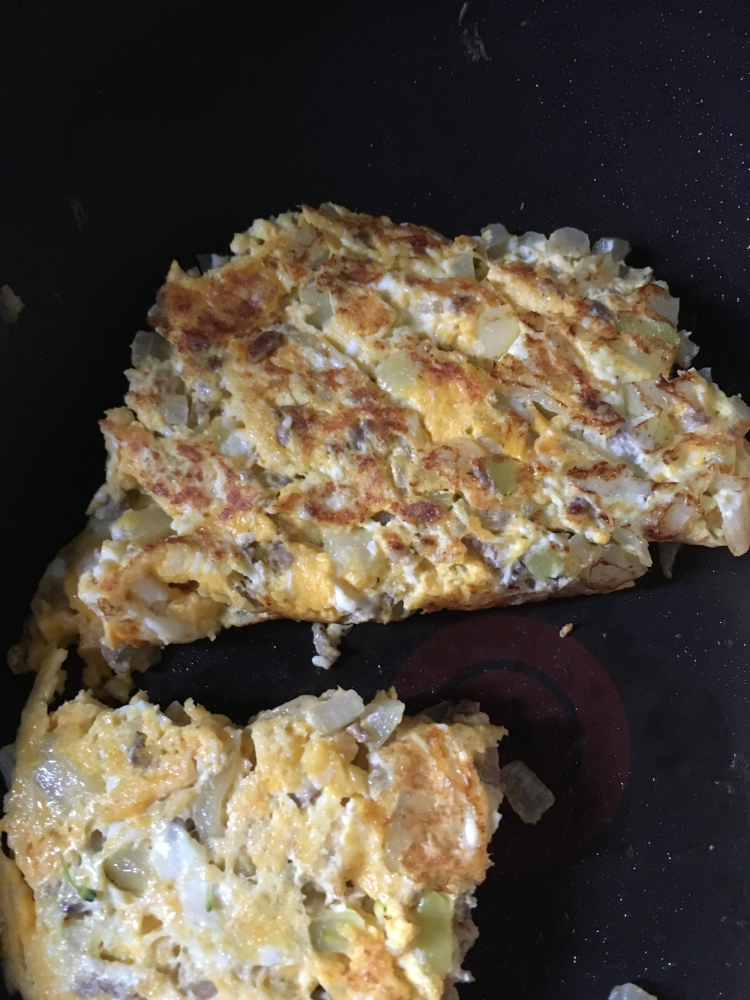 玉ねぎと牛ひき肉の卵焼き
