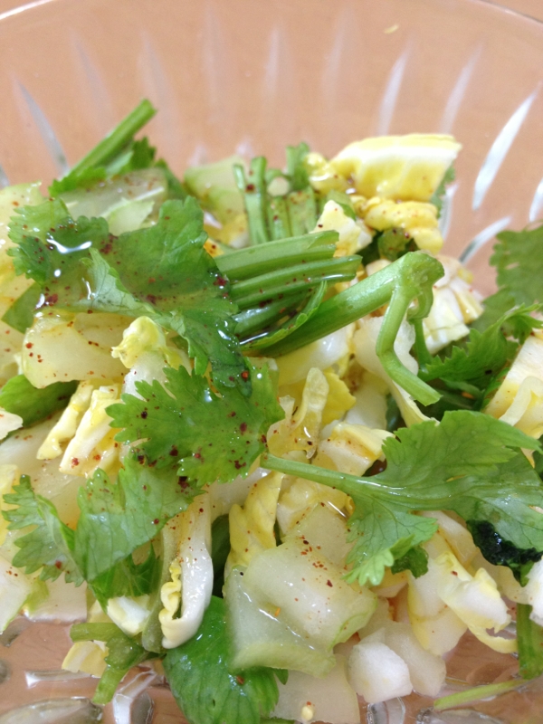 セロリとパクチーのアジアン風サラダ レシピ 作り方 By くまやこ 楽天レシピ