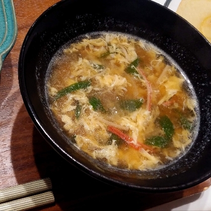 チンゲン菜とカニカマのスープ