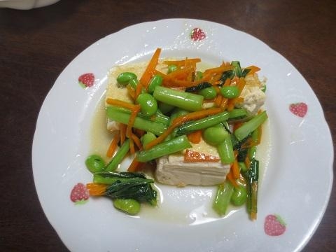 豆腐ステーキ炒め野菜のせ