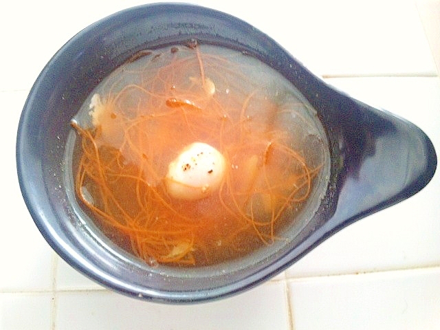 【簡単】朝にぴったり　うずらの卵とニンジンのスープ