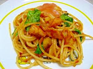 鯖の味噌煮トマトスパゲティ