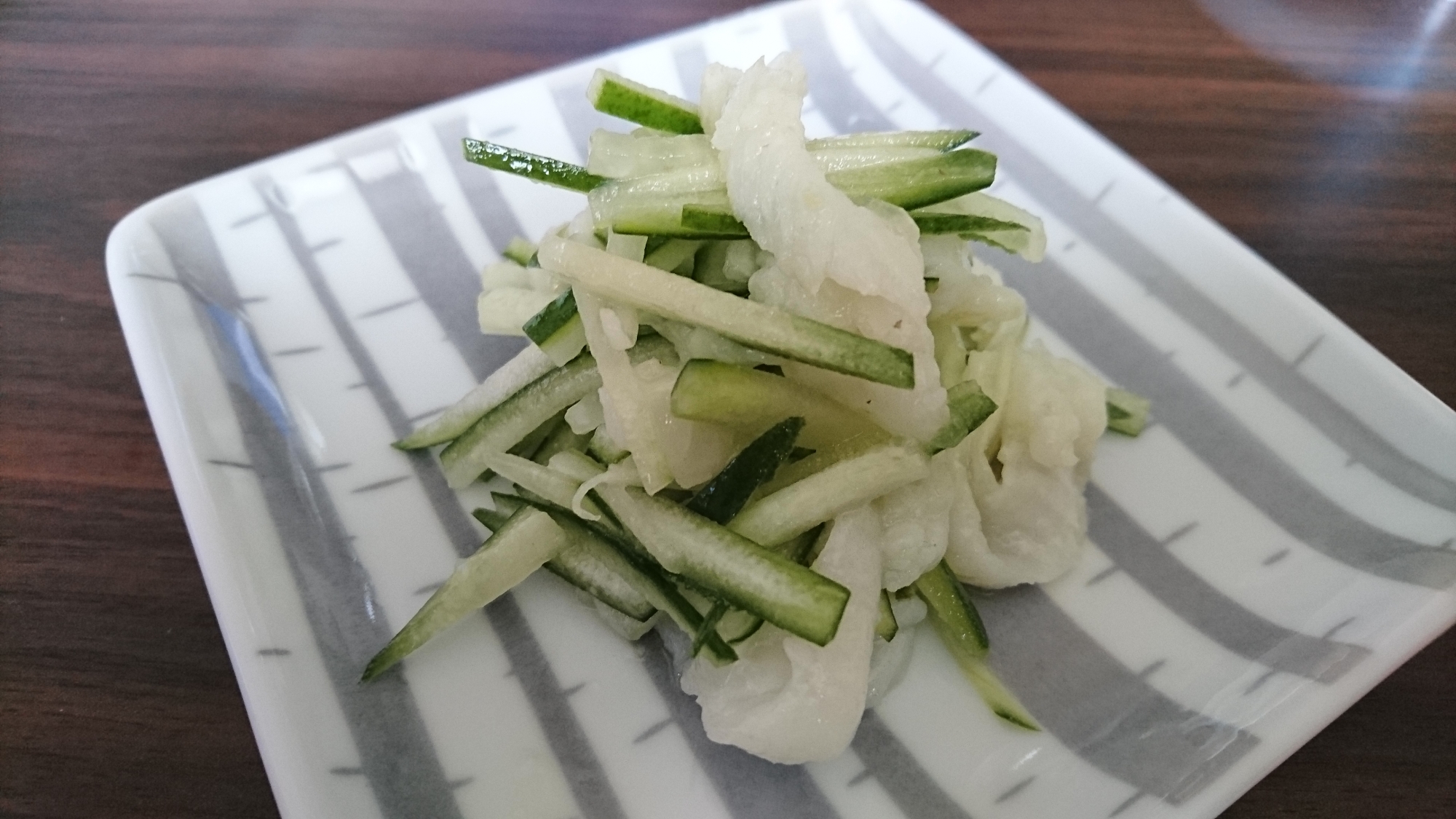 簡単おつまみ♪えんがわとキュウリのゆず胡椒あえ☆