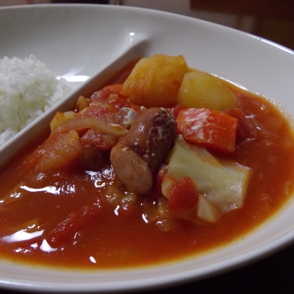 トマト缶で！具だくさんスープ