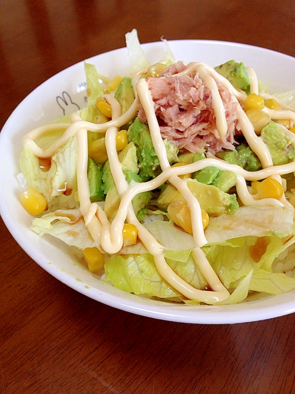 アボカドとツナのサラダ丼