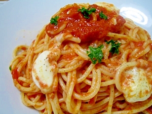 トマトとモッツァレラチーズのスパゲティ☆
