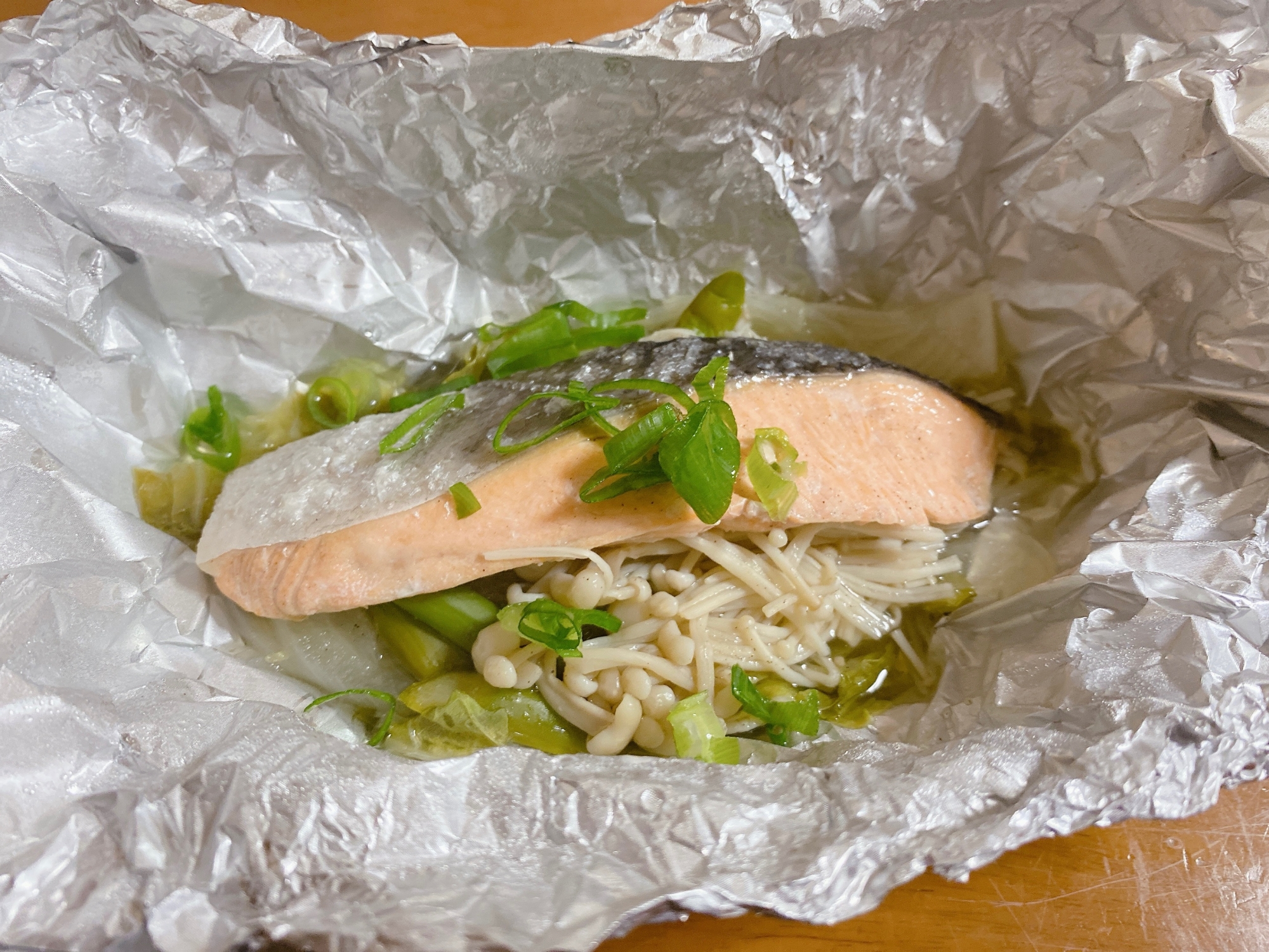 野菜たっぷり⭐️フライパンで作る鮭のホイル焼き