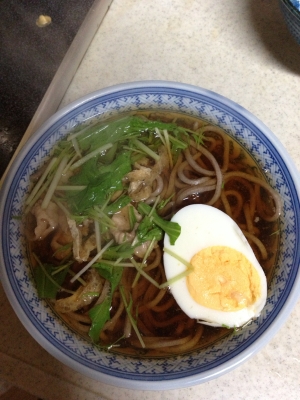 豚肉と水菜のお蕎麦