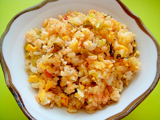 辛子高菜と明太子の和風チャーハン
