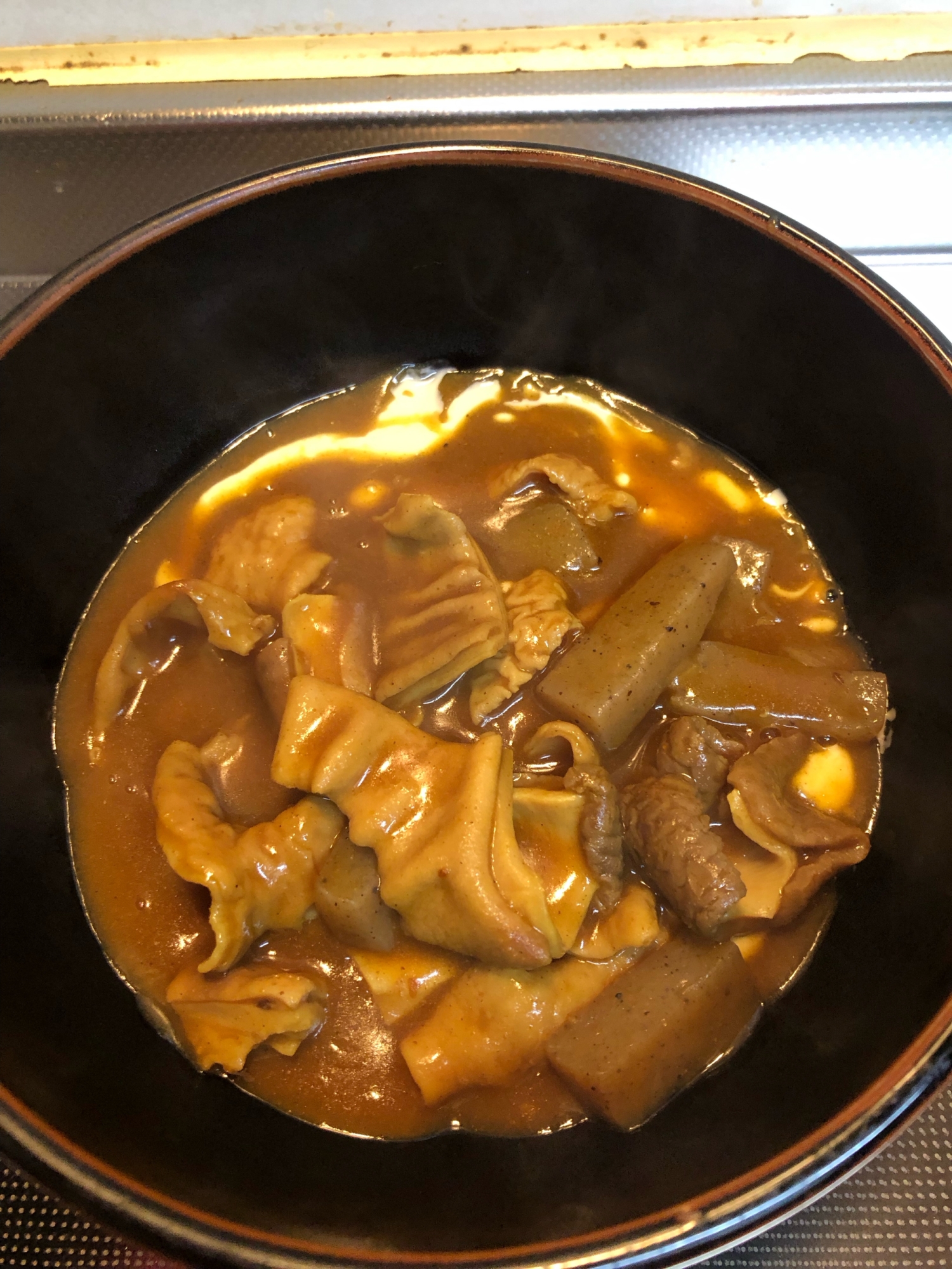 バターのコク♪カレーモツ煮込み^_^