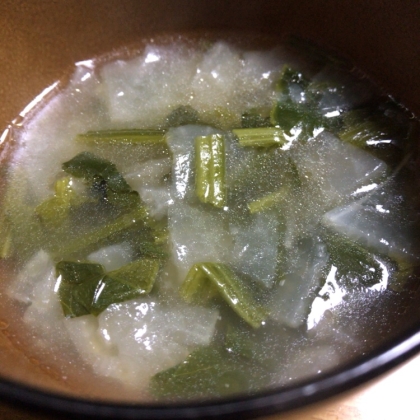 小松菜と大根の中華スープ