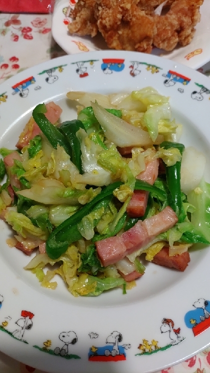 冷蔵庫の常備菜で　野菜炒め