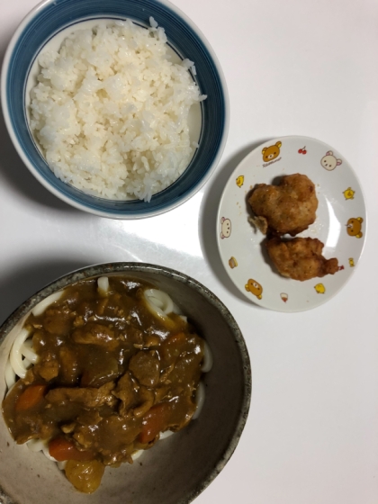 「カレーうどん♪」昨日のカレーをリメイク♪