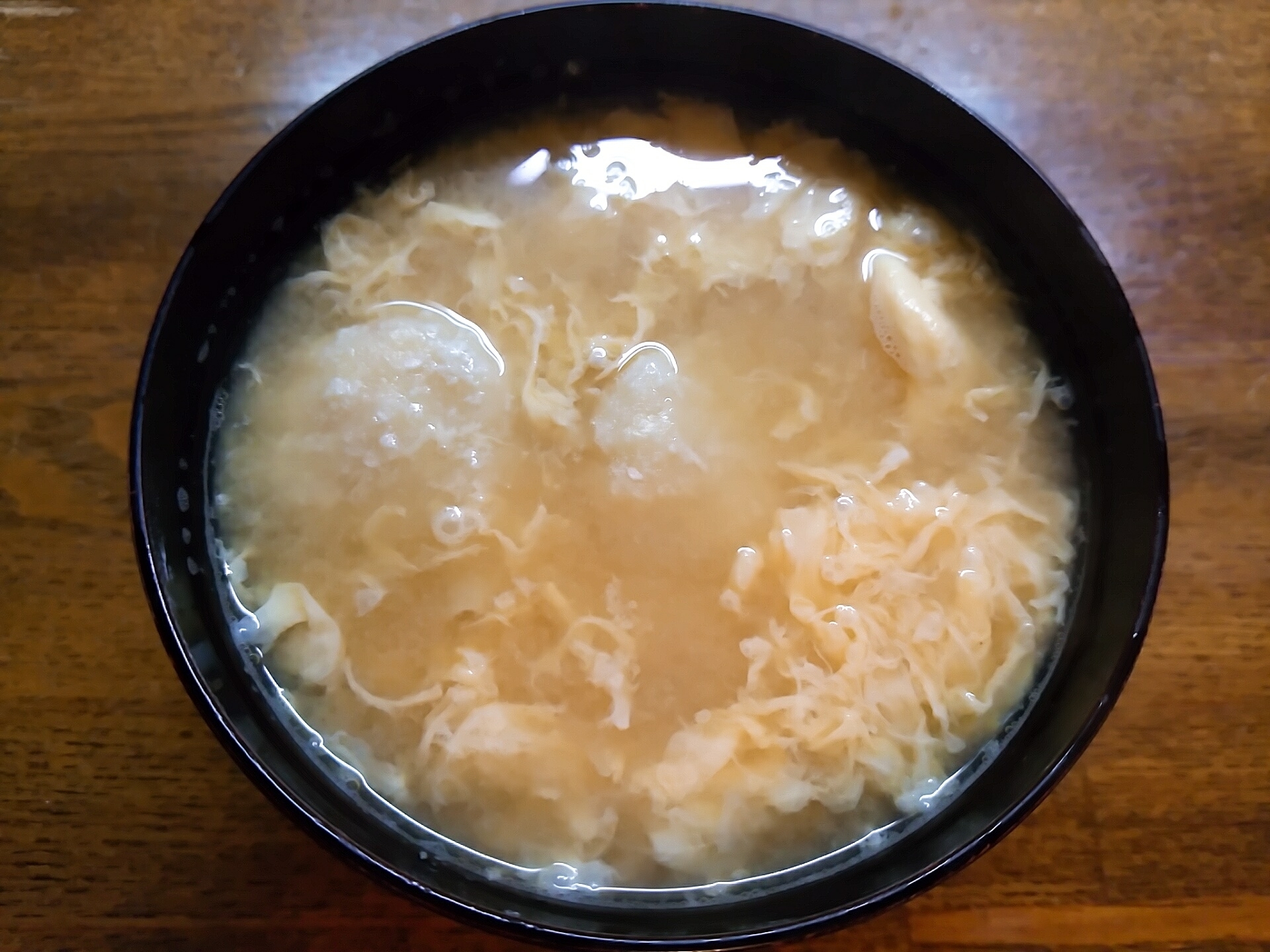 豆腐団子のかきたま味噌汁