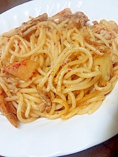 昔懐かしいソフト麺で☆キムチ焼きソフト麺