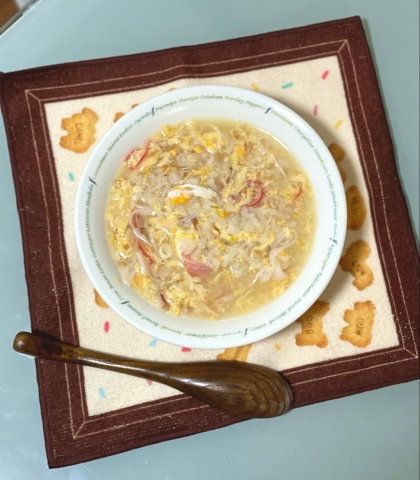 お月見だんごさんこんばんは♡
夕食に頂きました٩(^‿^)۶カニタマ大好き！鰹節のアクセントが効いてます♬とっても美味しかったです(^-^)ありがとぅ♡
