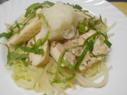 超簡単！茹でるだけ！鶏肉のしそポンおろし
