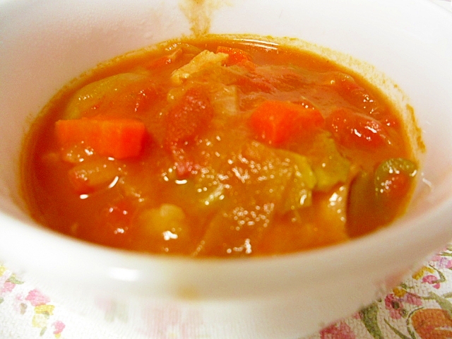 前日仕込み　くたくた野菜のラタトゥイユスープ