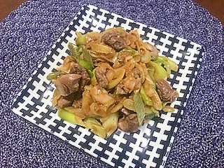 砂肝のネギバターしょう油。