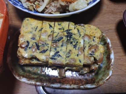 ひじきと大豆の五目煮物の卵焼き〜お弁当にも♪