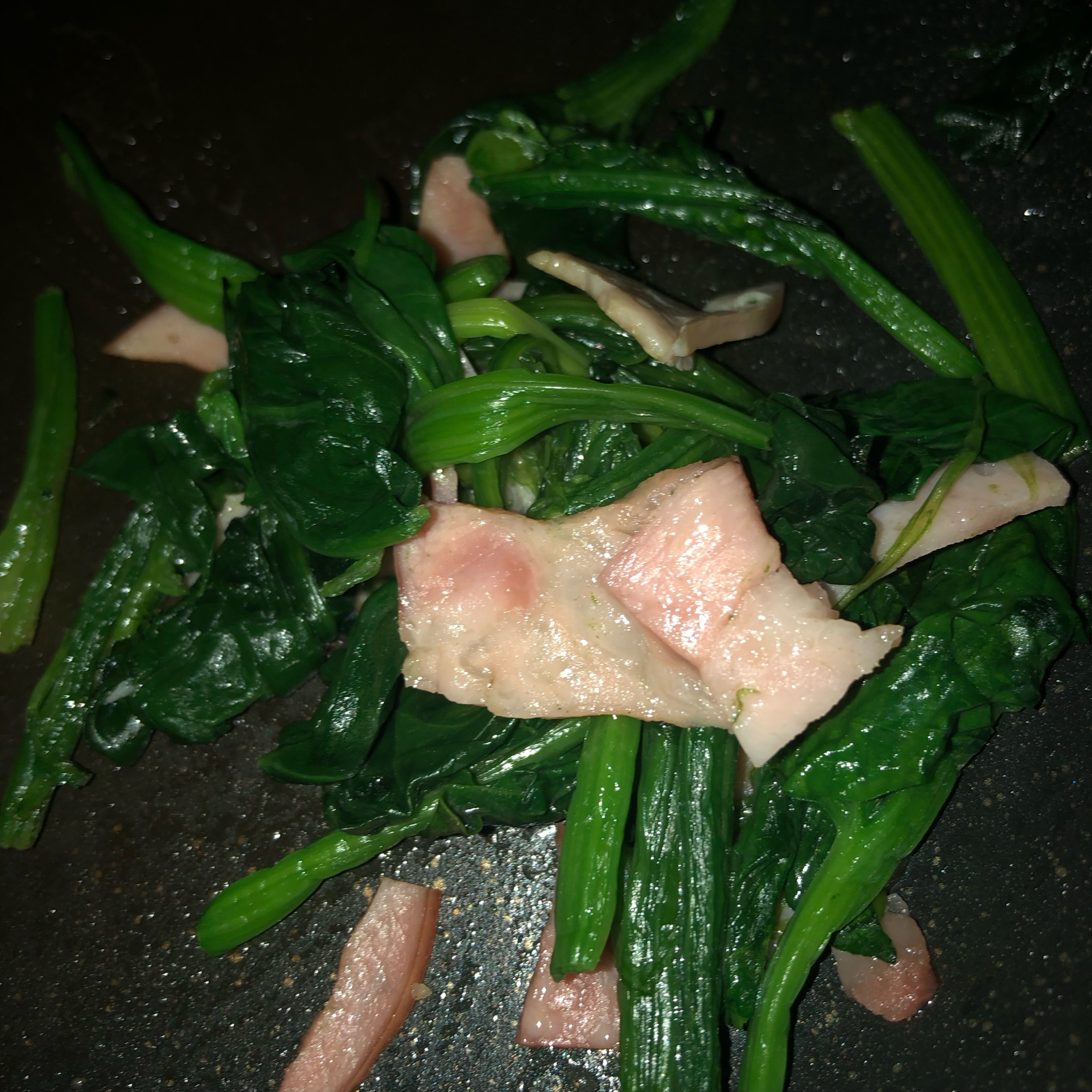 ハムとほうれん草ソテー