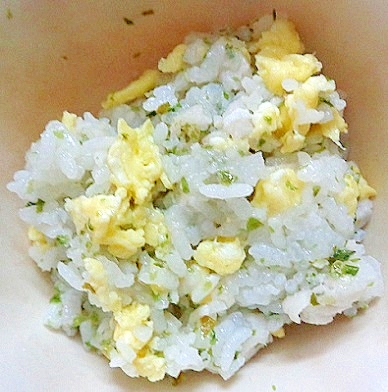 離乳食　炒り卵＆里芋入り青海苔しょうゆ風味ご飯