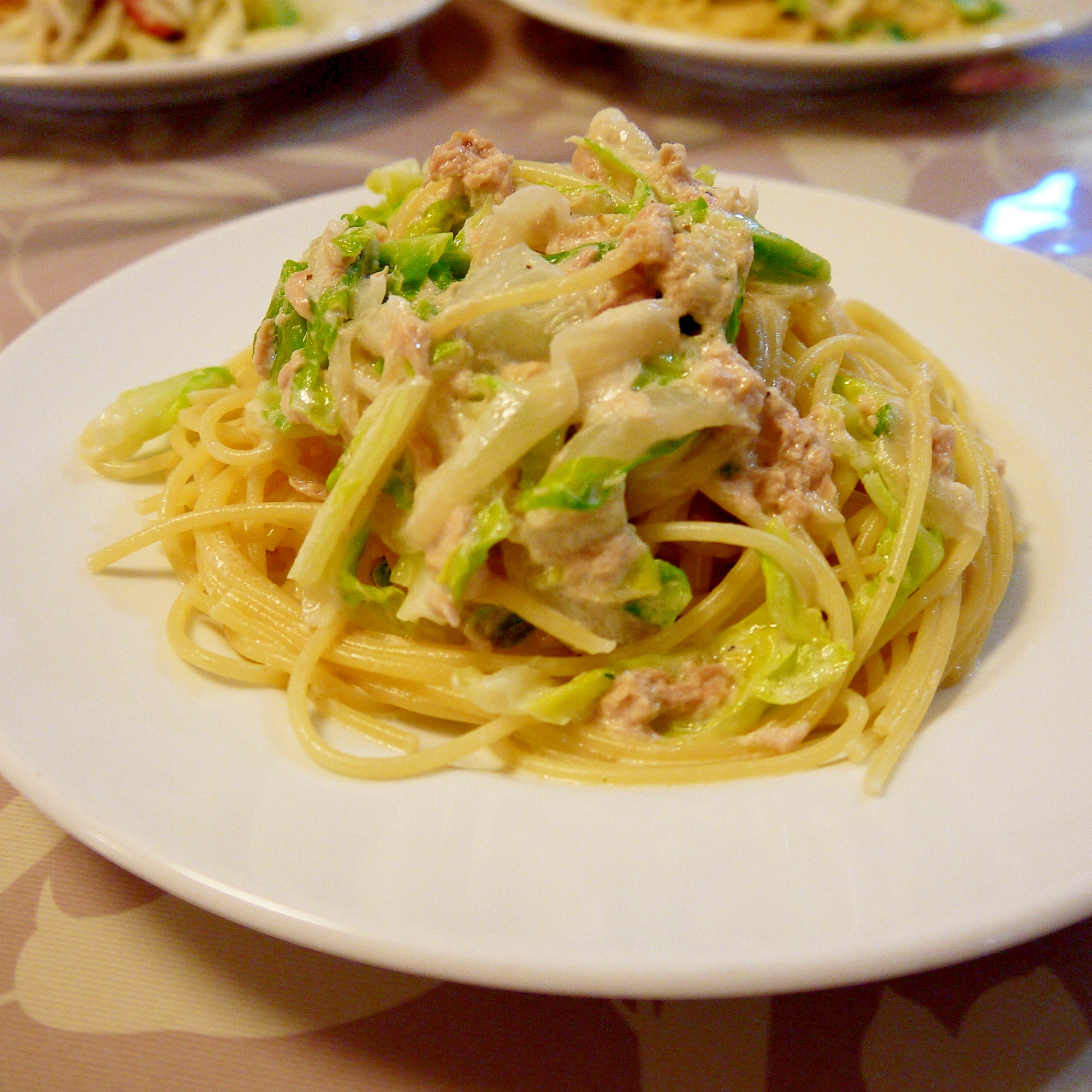 ツナと春キャベツのクリームパスタ レシピ 作り方 By そらこ21 楽天レシピ