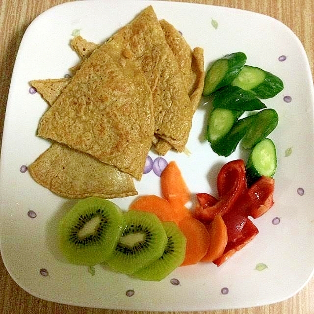 全粒粉パンケーキの朝食