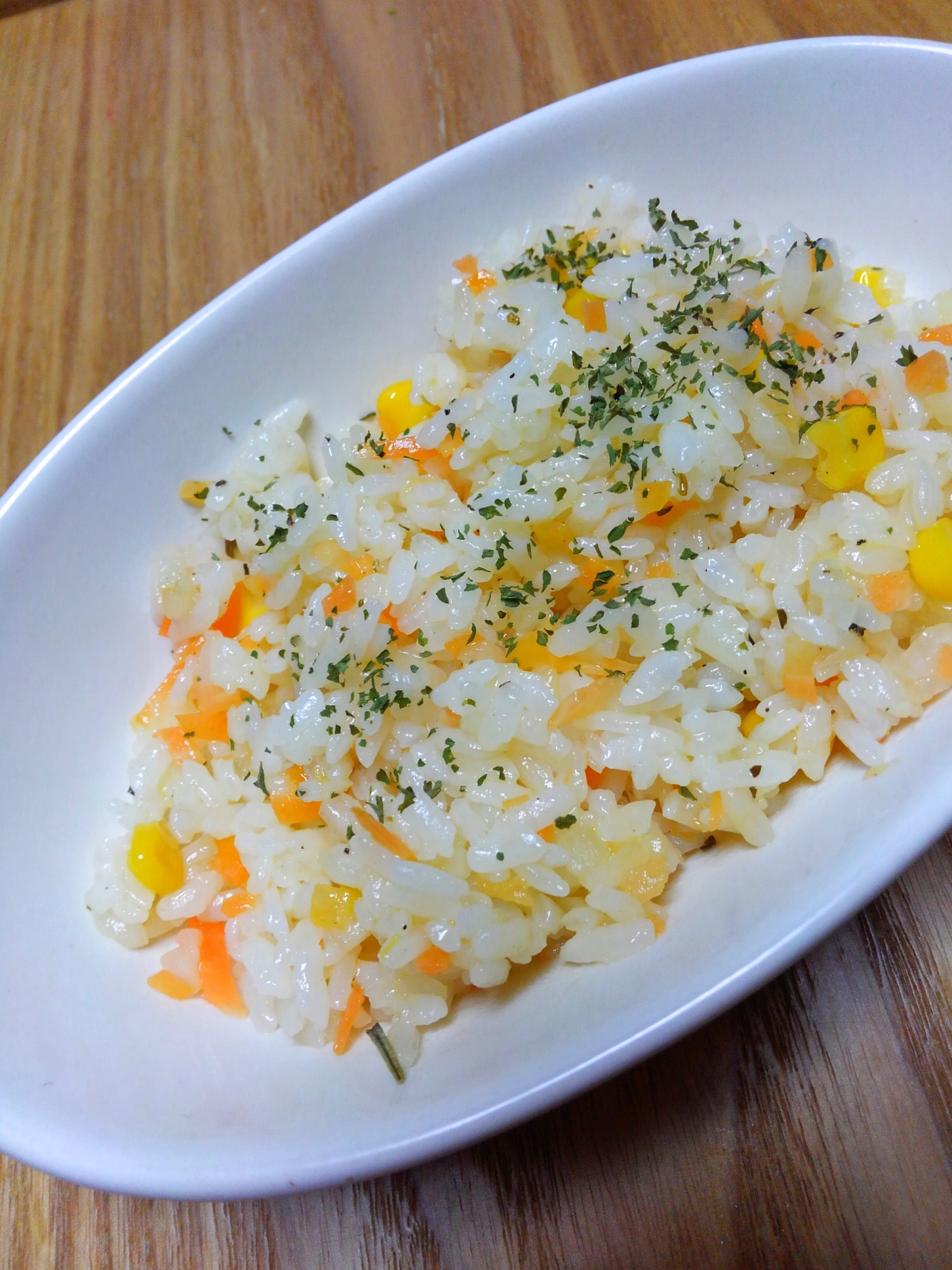 ハーブバター(マーガリン)で作る即席ピラフ