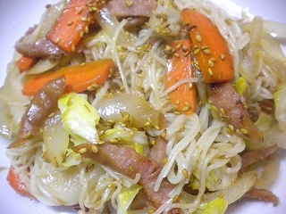 そうめん野菜炒め