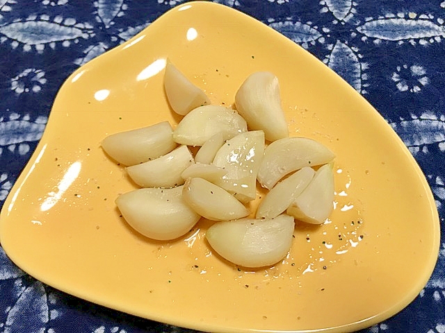 にんにくのレンジ蒸しおつまみ レシピ 作り方 By けいちゃん088 楽天レシピ