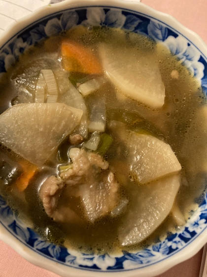 油を使わない　”豚汁”