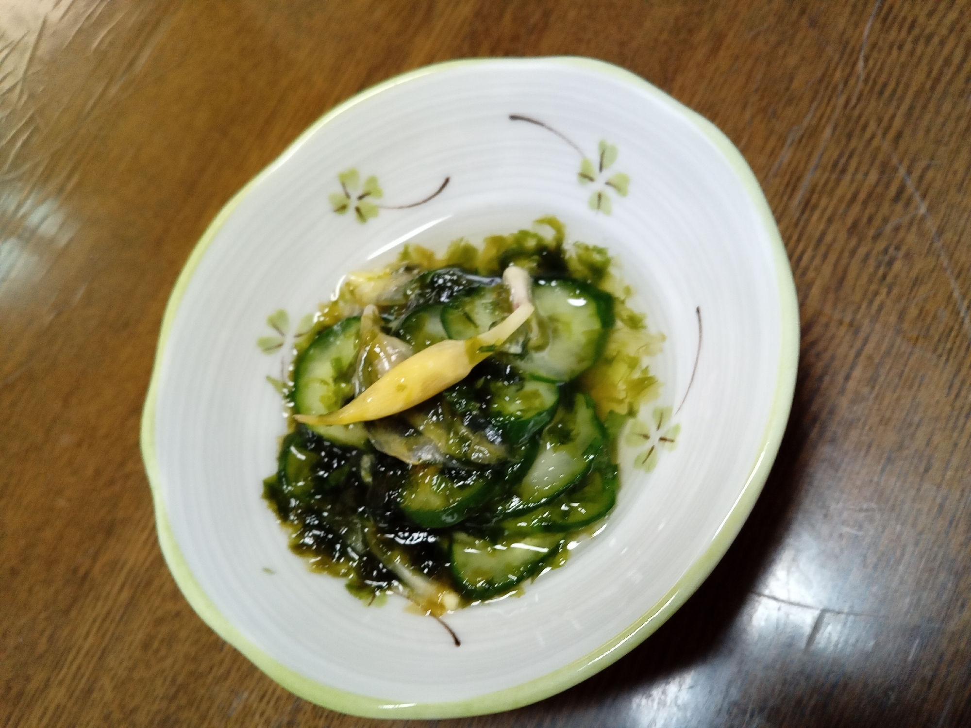 キュウリと生海苔の酢の物!