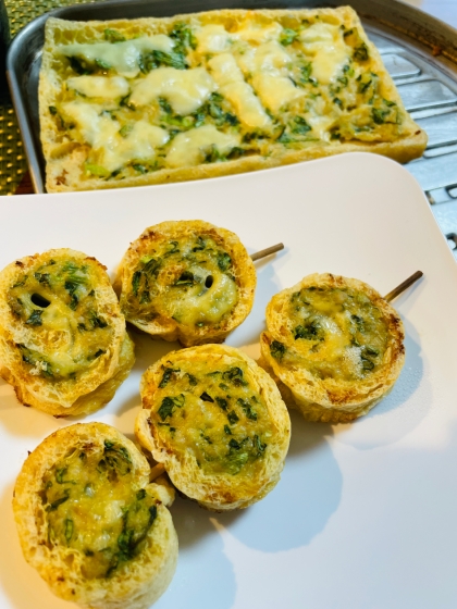 おつまみにも❣️油揚げでパクッとサクサクロール餃子