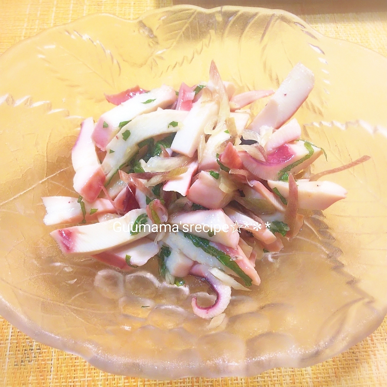 さっぱりポン酢で♡ボイルイカの香味和え