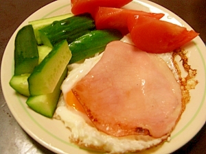 天地逆転？のハムエッグ