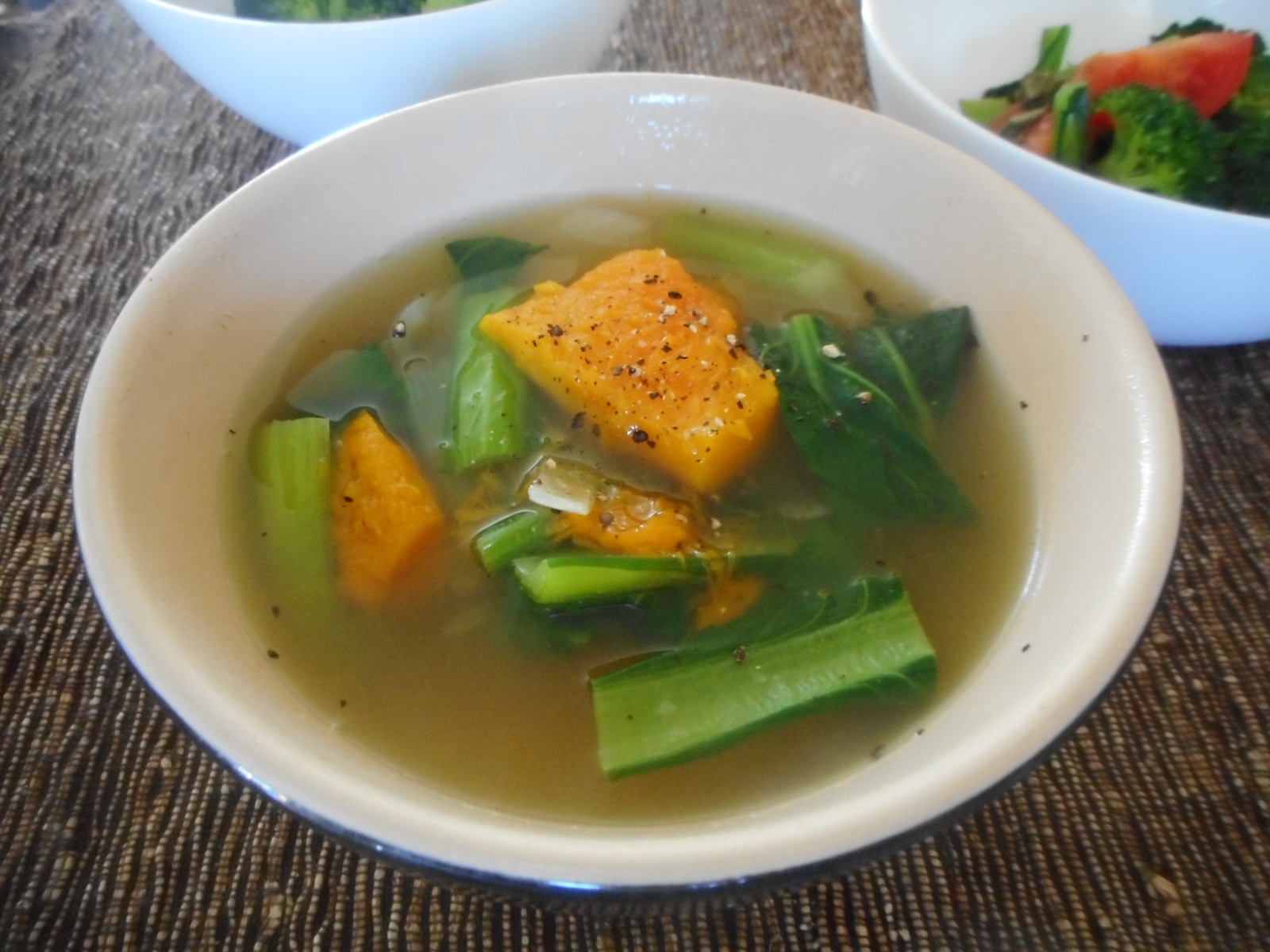 カボチャと小松菜のスープ