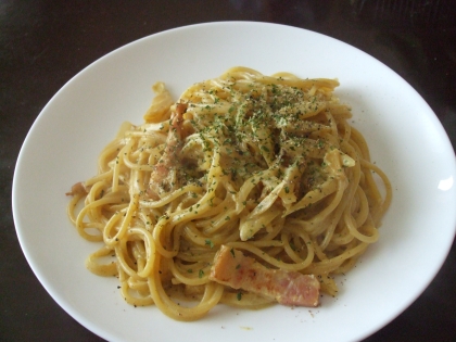 カレー味のカルボいいですね♡
ピリッと辛くて食欲がわく味でした♪
とっても美味しかったです～！
ごちそうさまでした＾＾