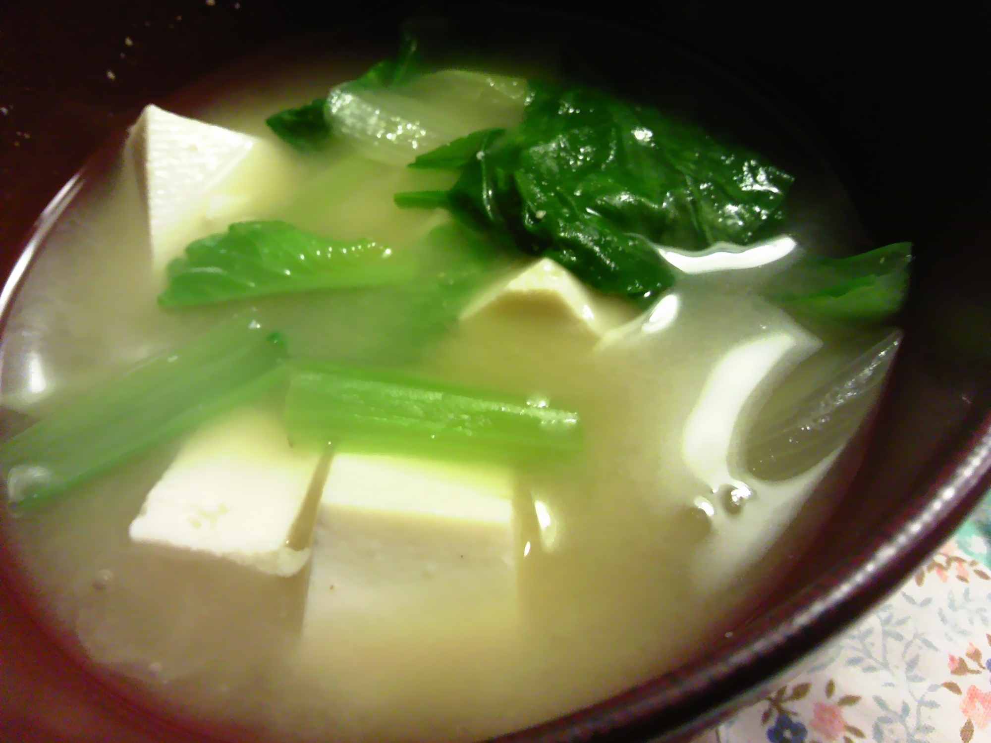 小松菜と豆腐とねぎの味噌汁 レシピ 作り方 By Yantasan 楽天レシピ