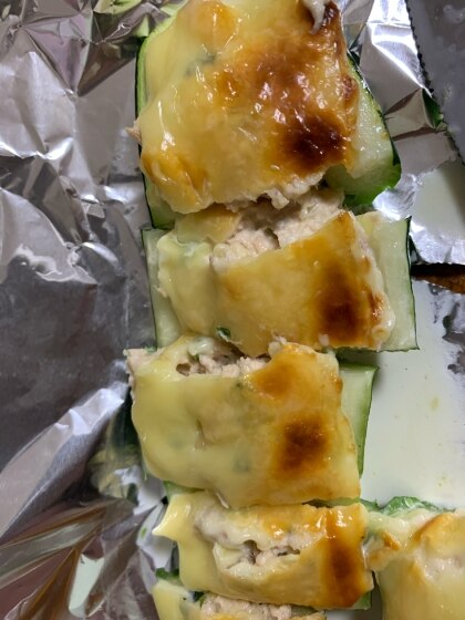 絶品！ズッキーニのツナマヨチーズ焼き