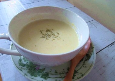 朝ごはんにほんのり甘いかぼちゃのスープいただきました(*´ω｀)　豆乳のまろやかなのど越しがとっても美味しかったです＾＾*