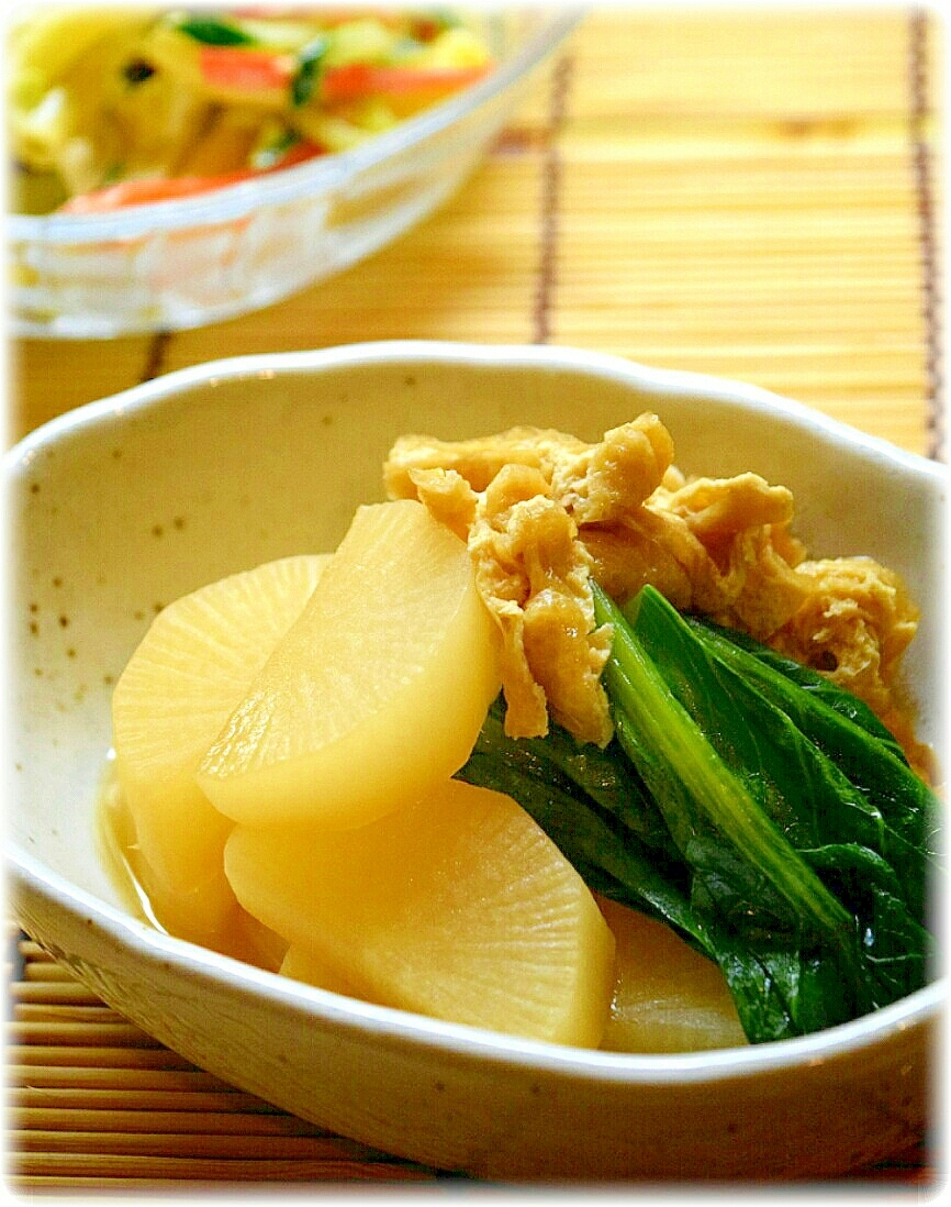 大根と油揚げと小松菜の煮物 レシピ 作り方 By Nori Noko 楽天レシピ