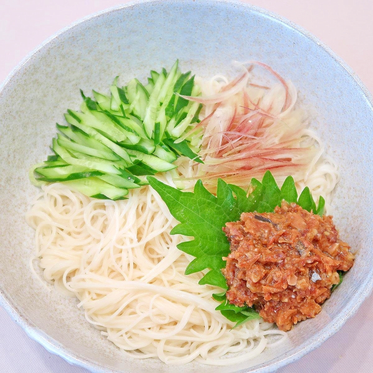 汁なし混ぜ素麵☆冷汁風