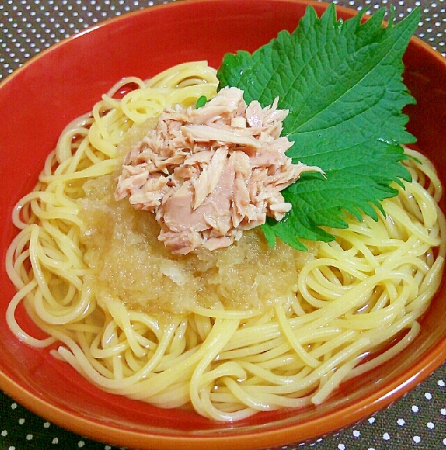 ツナおろし和風スープパスタ