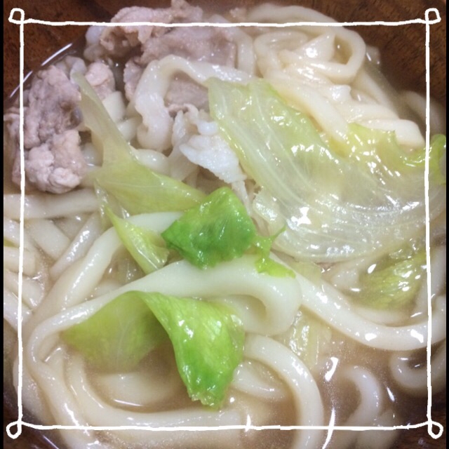 お夜食に♡レタスうどん꒰ ♡´∀`♡ ꒱