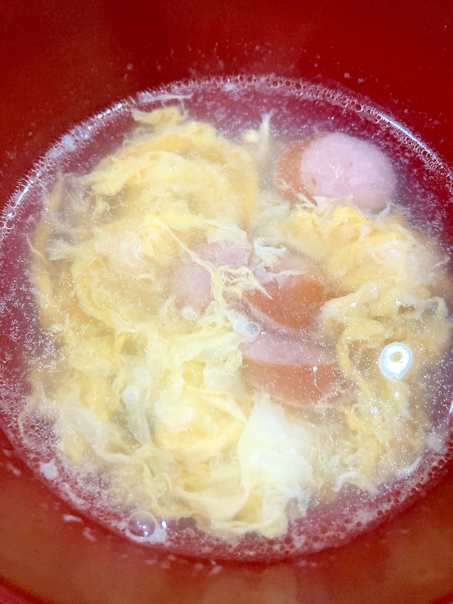 ウィンナーの卵スープ