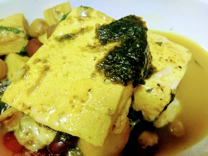 高野豆腐の、カレースープ