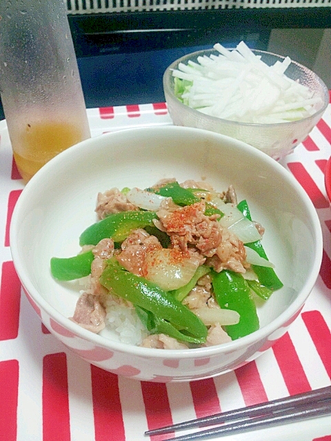 ★さっぱりめの、お酢炒め丼★