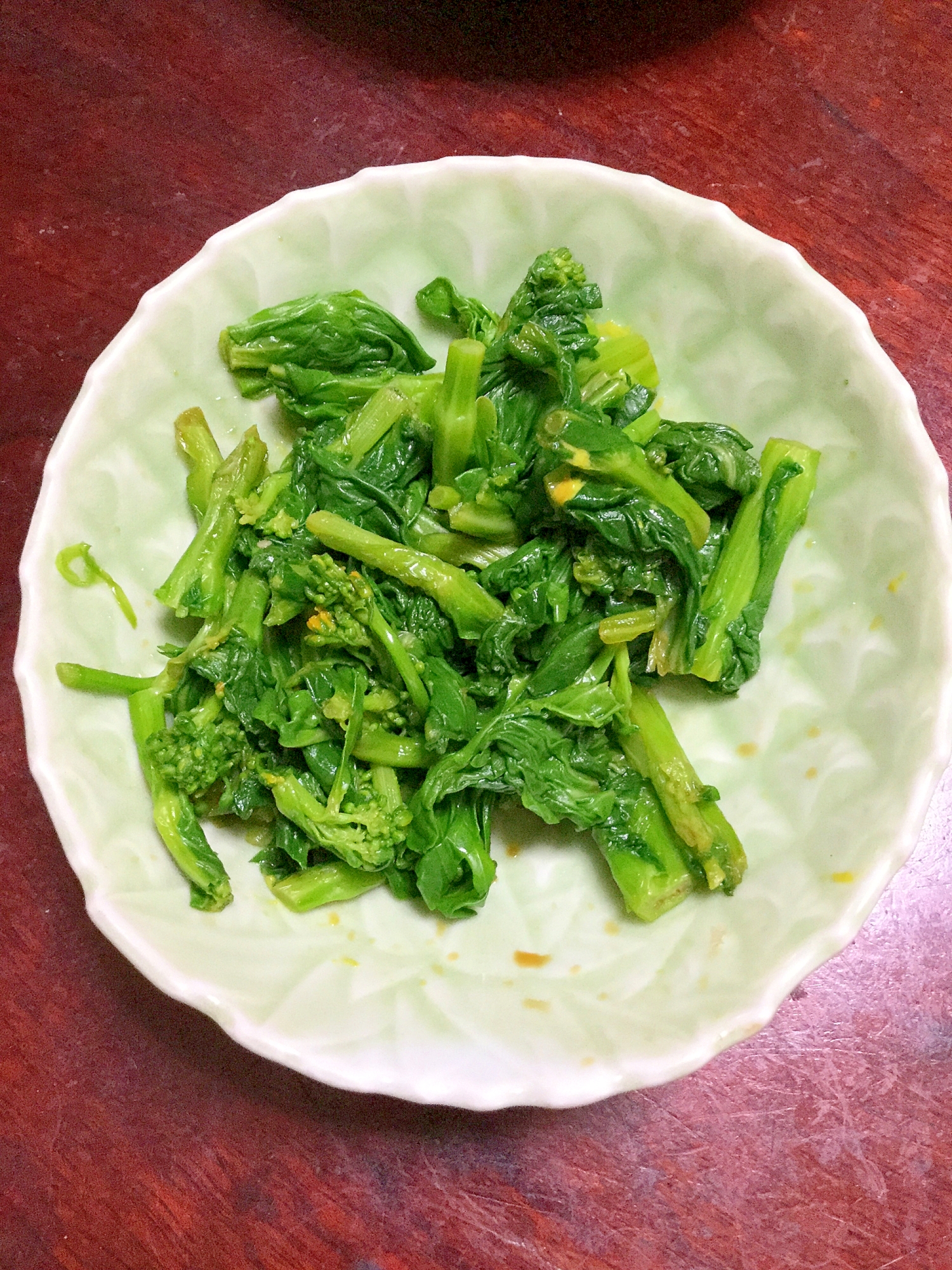 麺つゆde菜の花のカラシ和え！