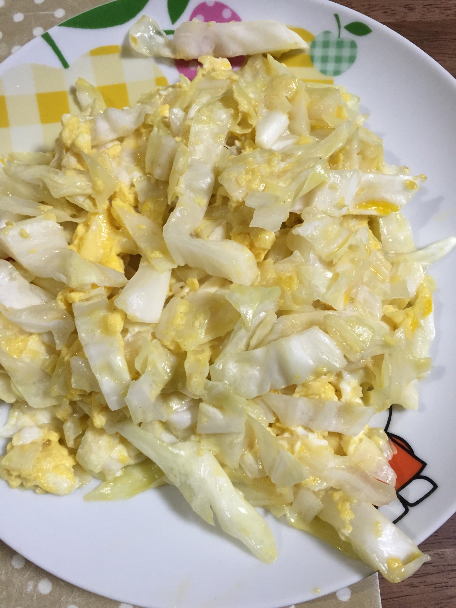 キャベツと卵の塩炒め